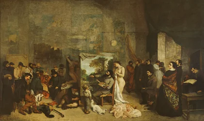 Malernes atelier, en virkelig allegori, 1855